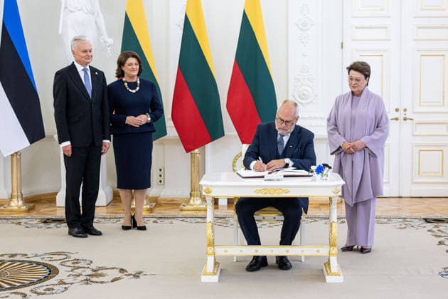 Gitanas Nauseda susitiko su Estijos Prezidentu Alaru Karisu. Vilnius, 2026 m. Rugsejo 29d.