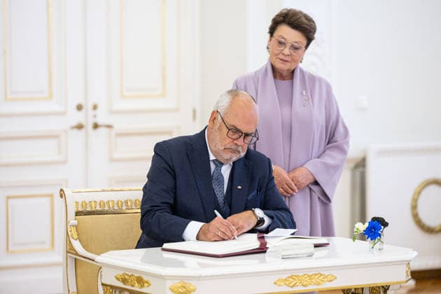 Gitanas Nauseda susitiko su Estijos Prezidentu Alaru Karisu. Vilnius, 2026 m. Rugsejo 29d.