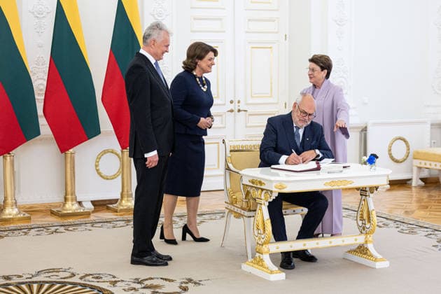 Gitanas Nauseda susitiko su Estijos Prezidentu Alaru Karisu. Vilnius, 2026 m. Rugsejo 29d.