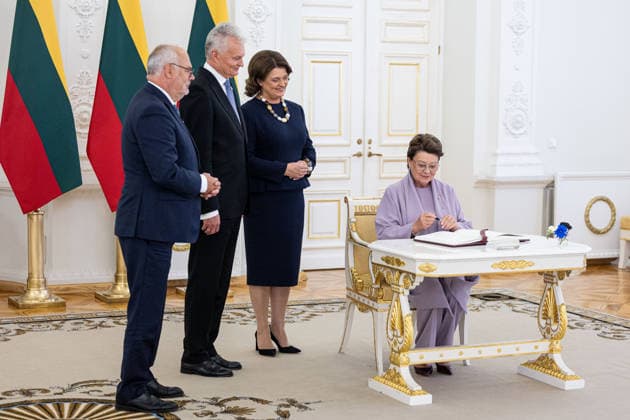 Gitanas Nauseda susitiko su Estijos Prezidentu Alaru Karisu. Vilnius, 2026 m. Rugsejo 29d.