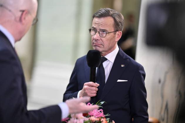 STOCKHOLM, SWEDEN 20260929 Moderate Party leader Ulf Kristersson is interviewed by SVT in the Old Parliament Building after the opening of the parliamentary session STOCKHOLM, SWEDEN x10050x  Copyright: xPontusxLundahl TTx RIKSMÖTETS ÖPPNANDE 2026 F_cWzA_8NwE