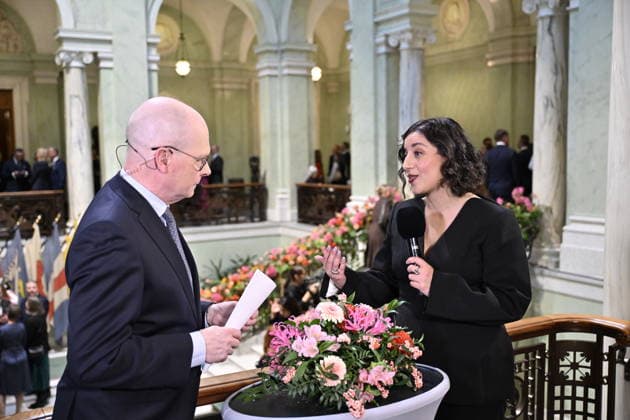 STOCKHOLM, SWEDEN 20260929 Simona Mohamsson, leader of the Liberal Party, is interviewed by SVT in the Old Parliament Building after the opening of the parliamentary session. STOCKHOLM, SWEDEN x10050x  Copyright: xPontusxLundahl TTx RIKSMÖTETS ÖPPNANDE 2026 g_zRsVOJHFE