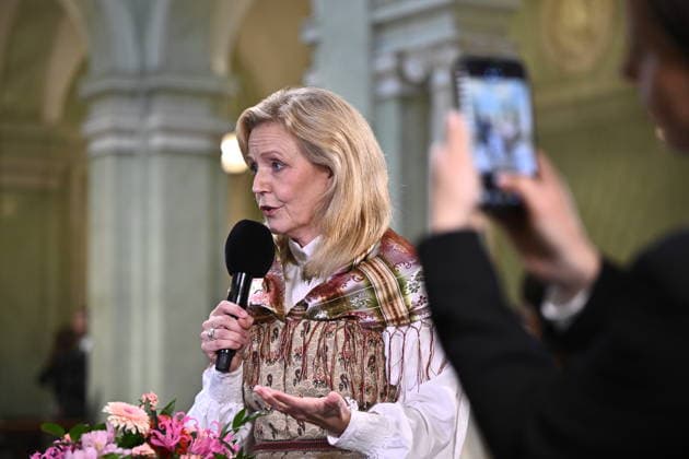 STOCKHOLM, SWEDEN 20260929 Center Party leader Elisabeth Thand Ringqvist is interviewed by SVT in the Old Parliament Building after the opening of the parliamentary session STOCKHOLM, SWEDEN x10430x  Copyright: xChristinexOlsson TTx RIKSMÖTETS ÖPPNANDE 2026 Sy3iUsCzvxU