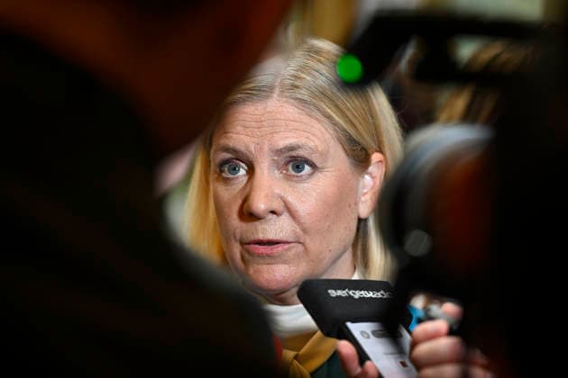 STOCKHOLM, SWEDEN 20260929 Social Democratic Party leader Magdalena Andersson is interviewed by SVT in the Old Parliament Building after the opening of the parliamentary session STOCKHOLM, SWEDEN x10430x  Copyright: xChristinexOlsson TTx RIKSMÖTETS ÖPPNANDE 2026 HtEL6j7b0uM