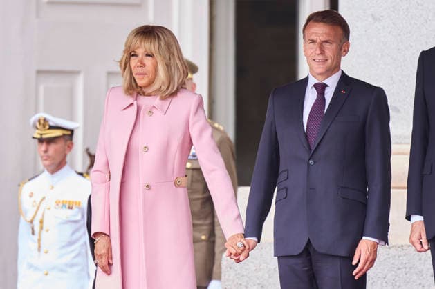 September 29, 2026, Madrid, Madrid, Spain: KING FELIPE VI of Spain and QUEEN LETIZIA of Spain welcome the President of the French Republic, EMMANUEL MACRON, and First Lady BRIGITTE MACRON on the occasion of their official visit Madrid Spain - ZUMAc260 20260929_zep_c260_030 Copyright: xMikexChicorrox