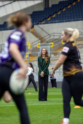 Royal visit, Leeds. JG Sept 2026 POOL Picture: James Glossop The Times & Sunday Times The Prince and Princess of Wales are seen during a visit to AMT Headingley Stadium, the home of the Leeds Rhinos rugby team where they learned how the club and the Leeds Rhinos Foundation are changing lives through the power of sport. Their Royal Highnesses met with Jamie Jones Buchanan MBE (beard and yellow blue striped tie), CEO of the Leeds Rhinos and a lifelong friend of Rob Burrow CBE. 29 09 2026, Credit:James Glossop PA ROTA - B68 Avalon UK  Copyright: xJamesxGlossopx xPAxROTAx-xB68x xAvalonx 1139203448