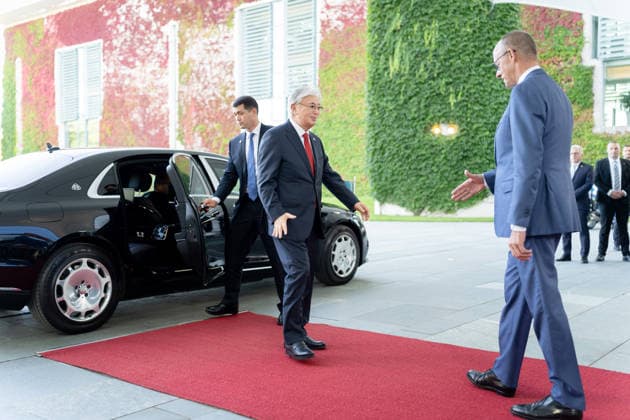 Friedrich Merz, Bundeskanzler, Staatspräsident, Kasachstan, Kassym-Schomart Tokajew Berlin, Bundeskanzleramt, Friedrich Merz, Bundeskanzler, Staatspräsident, Kasachstan, Kassym-Schomart Tokajew Berlin Berlin GER