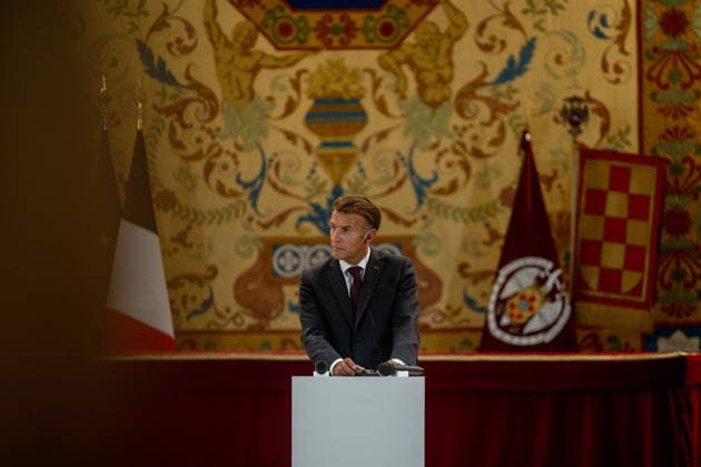 Macron Participates in a Dialogue on Democracy in Europe at the Complutense University of Madrid The President of the French Republic, Emmanuel Macron, during the event Democracy in Europe in the Digital Age, on September 29, 2026, in Madrid, Spain. Macron arrives in Madrid to begin a two-day state visit. This is a trip of great institutional significance, as it is the French president’s first state visit to Spain since taking office, coinciding with the final stretch of his term, which ends in 2027. SEPTEMBER 29, 2026 Madrid, Spain Copyright: xRicardoxRubiox 7808867
