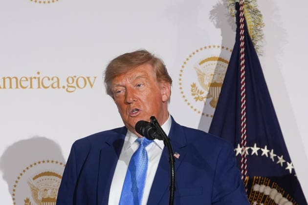 U.S. President Donald Trump speaks during the launch of the America.gov website, which uses AI to bring together the administrative services of government agencies on a single platform, at the Andrew W. Mellon Auditorium in Washington, D.C., United States, 29 September 2026. Trump defends advances in AI and unveils a portal for administrative procedures that uses this technology !ACHTUNG: NUR REDAKTIONELLE NUTZUNG!  Copyright: xOctavioxGuzmánx AME1316 20260929-55021538436_1