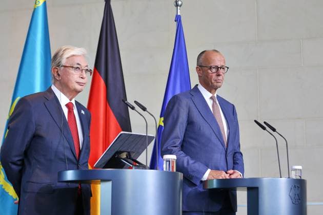 Berlin, Deutschland, 29.09.2026: Bundeskanzleramt: Empfang des Staatspräsidenten Kasachstans: Kassym-Schomart Tokajew und Bundeskanzler Friedrich Merz (CDU) Copyright: xdtsxNachrichtenagenturx dts_136804