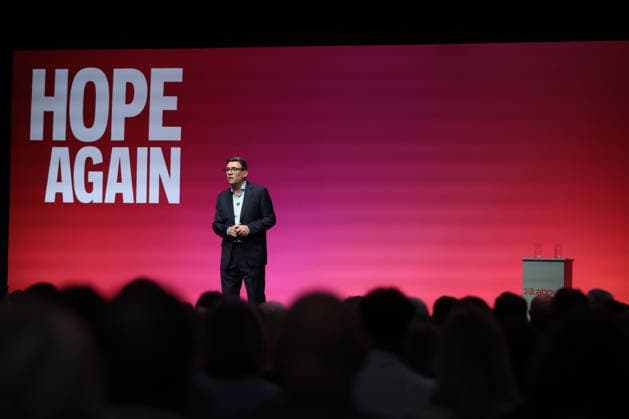 September 29, 2026, Liverpool, Engalnd, United Kingdom: UK Prime Minister Andy Burnham delivers his keynote speech during the Labour Party Annual Conference at Liverpool Experience Campus in Liverpool, England. Liverpool United Kingdom  - ZUMAa279 20260929_zsp_a279_061 Copyright: xZeynepxDemirxAslimx