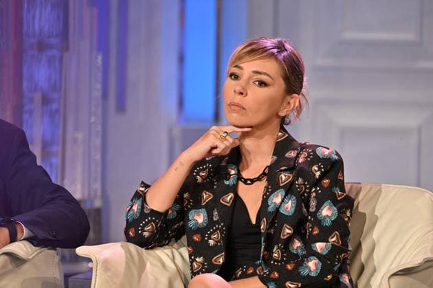 IPA89117432 - Rome: RAI Studios on Via Teulada. The TV show *Porta a porta*. Pictured: Flaminia Bolzan  Copyright: xMaurizioxD Avanzox xMaurizioxDxAvanzox IPA89117432