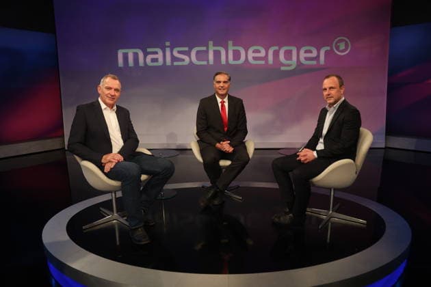 Jan van Aken, Frederik Pleitgen und Peter R. Neumann in der ARD-Talkshow maischberger im Studio Berlin Adlershof. Berlin, 29.09.2026 Copyright: xAgenturxMatthiasxWehnertx xM.xGränzdörferx