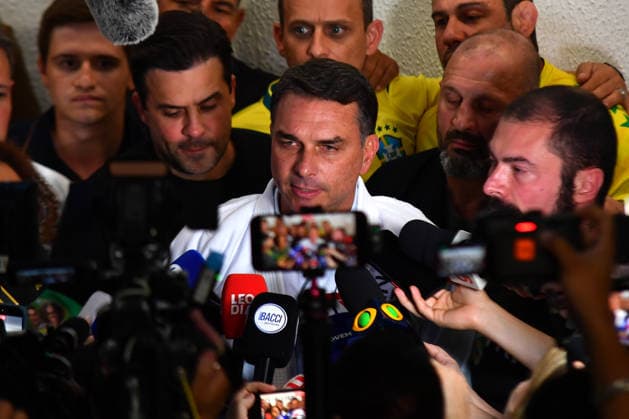 SaO PAULO, SP - 29.09.2026: FLaVIO BOLSONARO PARTICIPA DE ENCONTRO SP - Flavio Bolsonaro (PL), candidate for President of the Republic, participates in a meeting with black belts in Jiu-Jitsu, this Tuesday (29), at the Alliance academy, in the Vila Olimpia neighborhood, in Sao Paulo, SP. x3022273x  RobertoxCasimiro