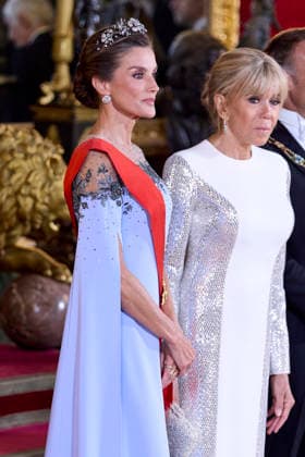 September 29, 2026, Madrid, Madrid, Spain: KING FELIPE VI of Spain and QUEEN LETIZIA of Spain receive the President of the French Republic, EMMANUEL MACRON, and First Lady BRIGITTE MACRON for an official dinner Madrid Spain - ZUMAc260 20260929_zep_c260_097 Copyright: xMikexChicorrox