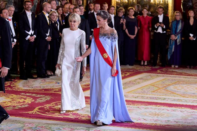 September 29, 2026, Madrid, Madrid, Spain: KING FELIPE VI of Spain and QUEEN LETIZIA of Spain receive the President of the French Republic, EMMANUEL MACRON, and First Lady BRIGITTE MACRON for an official dinner Madrid Spain - ZUMAc260 20260929_zep_c260_079 Copyright: xMikexChicorrox
