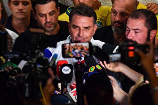 SaO PAULO, SP - 29.09.2026: FLaVIO BOLSONARO PARTICIPA DE ENCONTRO SP - Flavio Bolsonaro (PL), candidate for President of the Republic, participates in a meeting with black belts in Jiu-Jitsu, this Tuesday (29), at the Alliance academy, in the Vila Olimpia neighborhood, in Sao Paulo, SP. x3022293x  RobertoxCasimiro