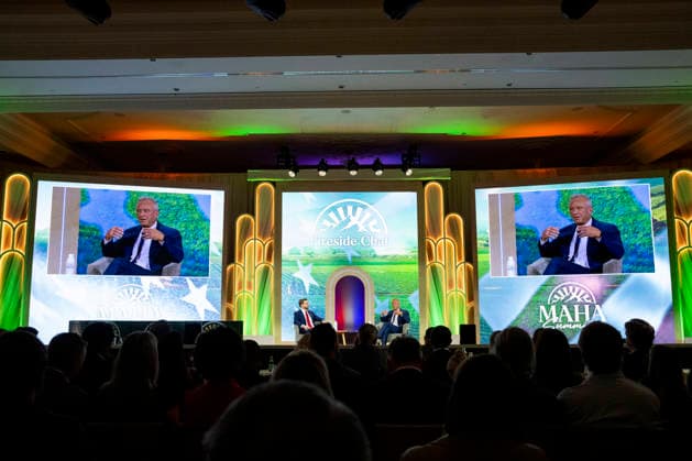 Vice President JD Vance and Secretary of Health and Human Services Robert F. Kennedy, Jr. speak during the 2026 MAHA Summit at the Waldorf Astoria Hotel in Washington, DC on Tuesday, September 29, 2026. Leaders from government, healthcare, science, technology, agriculture, and business gathered to discuss challenges, opportunities, and approaches to improving health across the United States.  WAP20260929163 BONNIExCASH