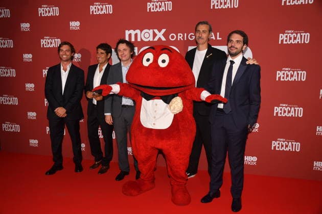 IPA89127951 - Rome, Cinema Adriano: Preview of the HBO TV series Peccato. Pictured: Alessandro Volpato, Guido Maria Brera, Gabibbo, Giulio Somazzi, Valerio Vestoso  Copyright: xVincenzoxLandix xVincenzoxLandix IPA89127951