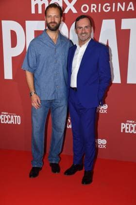 IPA89127981 - Rome, Cinema Adriano: Preview of the HBO TV series Peccato. Pictured: Alessandro Borghi and Alessandro Araimo  Copyright: xVincenzoxLandix xVincenzoxLandix IPA89127981
