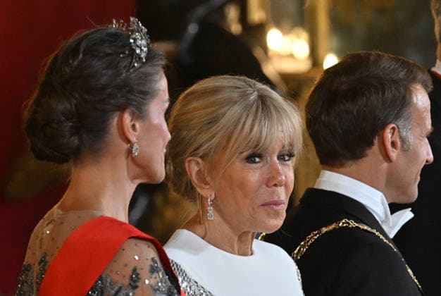 King Felipe VI of Spain, Queen Letizia of Spain, French President Emmanuel Macron, and his wife, First Lady Brigitte Macron, arrive at the gala dinner in honor of the French presidential couple at the Royal Palace in Madrid, Spain, on September 29, 2026. The French presidential couple is on a two-day official visit to Spain. Christian Liewig Bestimage King Felipe VI of Spain, Queen Letizia of Spain, French President Emmanuel Macron, and his wife, First Lady Brigitte Macron, arrive at the gala dinner in honor of the French presidential couple at the Royal Palace in Madrid, Spain, on September 29, 2026. The French presidential couple is on a two-day official visit to Spain. Madrid, Spain Copyright: xChristianxLiewigx xBestimagexChristianxLiewigx xBestimagex