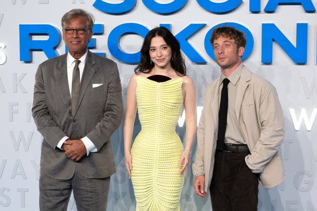Aaron Sorkin, Mikey Madison and Jeremy Allen White attends The Social Reckoning Gala Screening at Curzon Mayfair in London, England. UK. Tuesday 29th September 2026. Copyright: xJamesxWarrenx THE SOCIAL RECKONING - GALA SCREENING 37