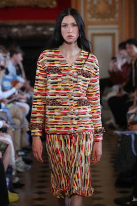 PFW - Nothing Nine Runway A model walks the runway during the Nothing Nine Womenswear Spring Summer 2024 show as part of Paris Fashion Week on October 03, 2023 in Paris, France. Photo by Alain-Gil Gonzalez ABACAPRESS..COM Paris France  Copyright: xGonzalezxAlain-Gil ABACAx