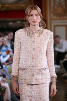 PFW - Nothing Nine Runway A model walks the runway during the Nothing Nine Womenswear Spring Summer 2024 show as part of Paris Fashion Week on October 03, 2023 in Paris, France. Photo by Alain-Gil Gonzalez ABACAPRESS..COM Paris France  Copyright: xGonzalezxAlain-Gil ABACAx