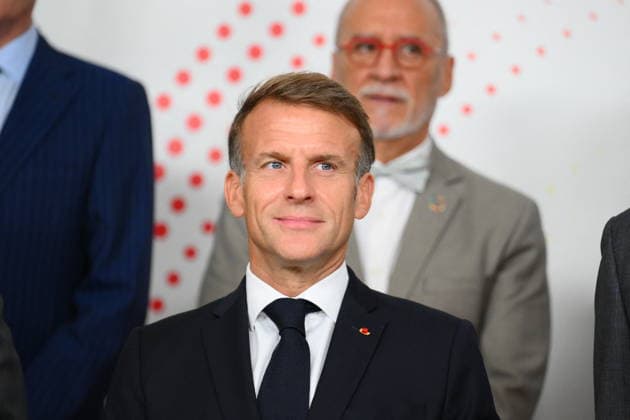 State Visit to Spain of French Presidential Couple - Economic Forum French President Emmanuel Macron during an Economic Forum at Spanish Economy Ministry in Madrid, Spain on September 30 2026. French Presidential couple pays a two-day state visit to Spain. Photo by Eliot Blondet ABACAPRESS.COM Paris France  Copyright: xBlondetxEliot ABACAx