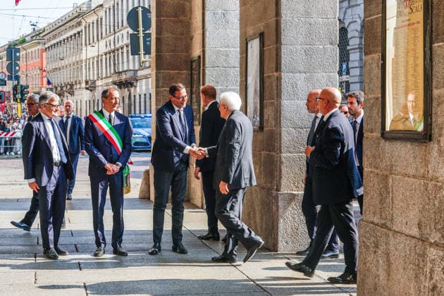 IPA89136376 - MILAN, September 30, 2026 - President of the Republic Sergio Mattarella at Milan s Teatro alla Scala for the celebrations marking the 120th anniversary of the CGIL union. Pictured: President of the Republic Sergio Mattarella arriving.  Copyright: xEmanuelexRobertoxDexCarlix xx IPA89136376