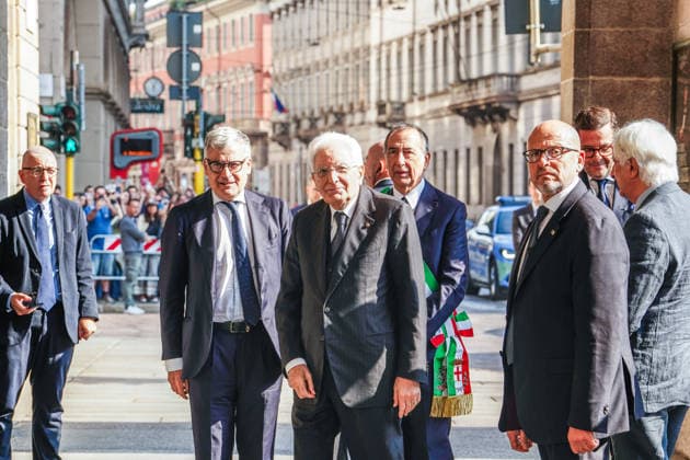 IPA89136448 - MILAN, September 30, 2026 President of the Republic Sergio Mattarella at Milan™s Teatro alla Scala for the celebrations marking the 120th anniversary of the CGIL labor union. Pictured: President of the Republic Sergio Mattarella™s arrival.  Copyright: xEmanuelexRobertoxDexCarlix xx IPA89136448