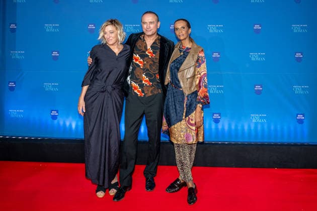 8th Cineroman Festival - Un Jeux Dangereux Red Carpet Valeria Bruni-Tedeschi, Vincent Perez and Karine Silla attend the red carpet for Karine Silla s film Un jeux dangereux at the Cineroman festival, dedicated exclusively to films adapted from literary work, in Pathe Gare du Sud in Nice, France, on September 29, 2026. Photo by Laurent Coust ABACAPRESS.COM Nice Provence-Alpes-Cote d Azur France  Copyright: xCoustxLaurent ABACAx