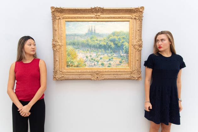 Sotheby s Highlights from the Blaquier-Arrieta Collection Sale at Sotheby s, London Staff members view Le Jardin des Tuileries by Claude Monet (est. $15m-$20m USD) as part of Sotheby s Highlights from the Blaquier-Arrieta Collection Sale which is to go on public view from 30th September - 1st October before being travelling to Taipei, Hong Kong and Paris ahead of the sale in New York on 18th November 2026 at Sotheby s, London, England, UK on Wednesday 30 September, 2026., Credit:Justin Ng Avalon UK, England, London, Sotheby s  Copyright: xJustinxNgx xAvalonx 1139440778