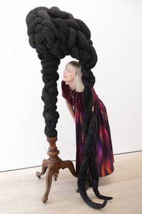 Nicola Turner - I Tear Secrets From Your Yielding Flesh Exhibition Press View at Annely Juda Fine Art, London, UK A staff member poses with Transitional Object by Nicola Turner as part of The Nicola Turner - I Tear Secrets From Your Yielding Flesh Exhibition Press View at Annely Juda Fine Art in London, England, UK on Wednesday 30 September, 2026., Credit:Justin Ng Avalon UK, England, London, Annely Juda Fine Art  Copyright: xJustinxNgx xAvalonx 1139456389