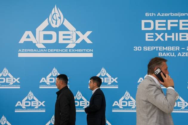 30.09.2026. Azerbaijan. Baku. Visitors at the Azerbaijan International Defense Industry Exhibition ADEX 2026. Alexey Belkin NEWS.ru BelkinxAlexey