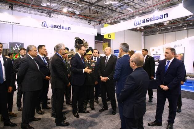 Azerbaijani President Ilham Aliyev visits ASELSAN and Baykar stands at ADEX 2026 BAKU, AZERBAIJAN - SEPTEMBER 30: Azerbaijani President Ilham Aliyev attends the opening of the 6th International Defense Exhibition (ADEX 2026) at Baku Expo Center in Baku, Azerbaijan, on September 30, 2026. Aliyev visits the ASELSAN and Baykar stands, where Turkish Presidency of Defense Industry President Haluk Gorgun, ASELSAN General Manager Ahmet Akyol and Baykar General Manager Haluk Bayraktar provide information about the companies products and technologies. Resul Rehimov Anadolu Baku Azerbaijan. Editorial use only. Please get in touch for any other usage.  Copyright: x2026xAnadoluxResulxRehimovx