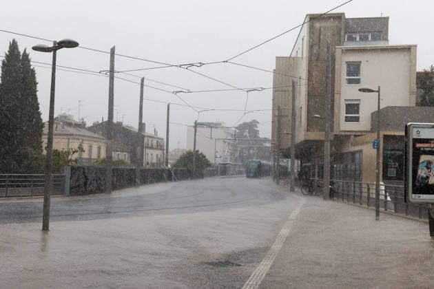 Heavy Rain in Montpellier Benjamin ELKAIM MAXPPP Montpellier September 30, 2026 Heavy rain on a tram track in Montpellier during the Mediterranean storm on September 30, 2026. The road and tracks are covered by a significant accumulation of water. MontMontpellier, France, September 30, 2026: The first heavy rains after summer in southern France. Montpellier, France  Copyright: xMAXPPPxBenjaminxELKAIMx ELK202609305205 ELK202609305205