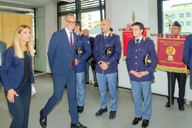 IPA89148088 - Turin: Inauguration ceremony for the new Immigration Office headquarters at the Sacro Volto, provided by the Curia. Pictured here are the Central Director of the Immigration and Border Police Office, Prefect Claudio Galzerano, and Raffaella Fontana, Head of the Immigration Office.  Copyright: xCOSTANTINOxSERGIx xCOSTANTINOxSERGIx IPA89148088
