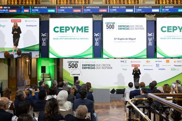 Garamendi Speaks at the Cepyme500 Event Cepyme President Ángela de Miguel speaks at the Cepyme500 event on September 30, 2026, in Madrid, Spain. CEPYME500 is an initiative of the Spanish Confederation of Small and Medium-Sized Enterprises that identifies, selects, and promotes the top 500 Spanish SMEs in business growth each year. SEPTEMBER 30, 2026 GARAMENDI CEOE CEPYME ENTREPRENEURS COMPANIES ECONOMY Jesús Hellí Madrid Madrid, Spain  Copyright: xJesusxHellinx 7811264