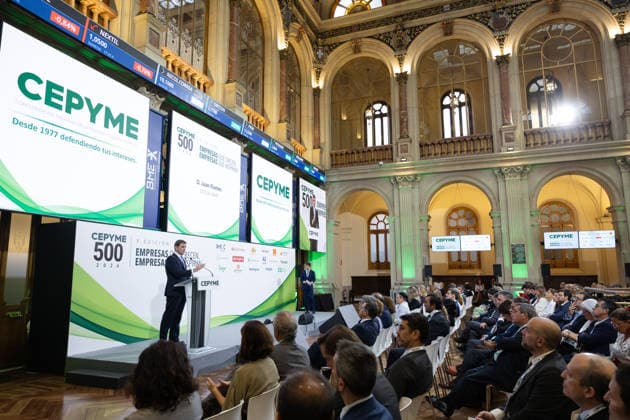 Garamendi Speaks at the Cepyme500 Event BME Director Juan Ramón Flames speaks at the Cepyme500 event on September 30, 2026, in Madrid, Spain. CEPYME500 is an initiative of the Spanish Confederation of Small and Medium-Sized Enterprises that identifies, selects, and promotes the 500 leading Spanish SMEs in business growth every year. SEPTEMBER 30, 2026 GARAMENDI CEOE CEPYME ENTREPRENEURS COMPANIES ECONOMY Jesús Hellí Madrid Madrid, Spain  Copyright: xJesusxHellinx 7811290