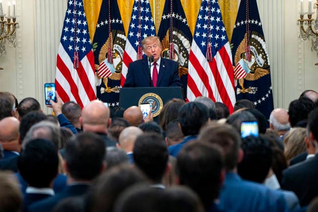 President Donald Trump hosts a Hispanic Heritage Month celebration in the East Room of the White House in Washington, DC on Wednesday, September 30, 2026.  WAP20260930301 BONNIExCASH
