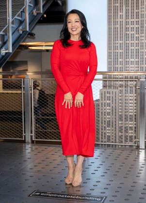 September 30, 2026, New York, New York, USA: MING NA WEN visits the Empire State Building in New York to celebrate the release of her debut cookbook and memoir, Have You Eaten Yet? 30 September 2026 New York USA  - ZUMAa265 20260930_zep_a265_007 Copyright: xEricxAcquayex