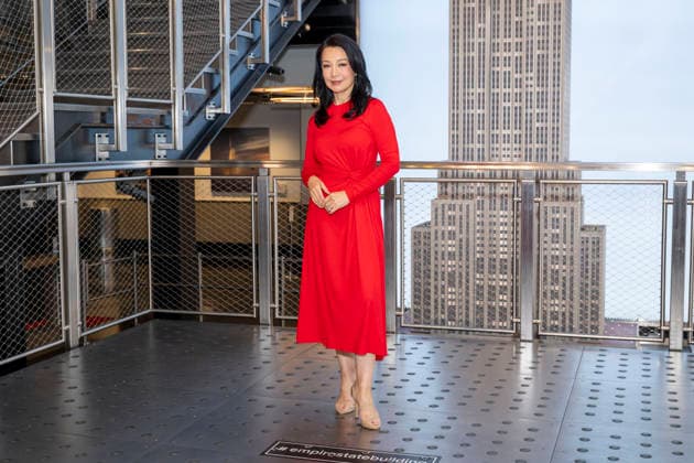 September 30, 2026, New York, New York, USA: MING NA WEN visits the Empire State Building in New York to celebrate the release of her debut cookbook and memoir, Have You Eaten Yet? 30 September 2026 New York USA  - ZUMAa265 20260930_zep_a265_009 Copyright: xEricxAcquayex