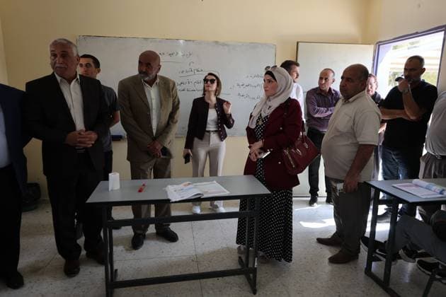 European diplomats visit Masafer Yatta MASAFER YATTA, OCCUPIED WEST BANK, SEPTEMBER 30, 2026: Members of a European diplomatic delegation visit Al-Fakhit in Masafer Yatta, south of Hebron, to inspect the aftermath of Israeli demolitions carried out on September 8. Diplomats stood near demolished homes and visited Al-Fakhit School, which faces a demolition threat, before travelling to Al-Rafaiya School, which is also under threat of demolition. MASAFER YATTA Palestine, State of Copyright: x xMosabxshawerx xJNAxPressx