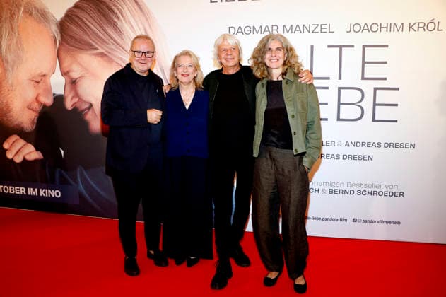 Joachim Krol, Dagmar Manzel, Andreas Dresen und Laila Stieler bei der Premiere des Kinofilms Alte Liebe im Kino International. Berlin, 30.09.2026