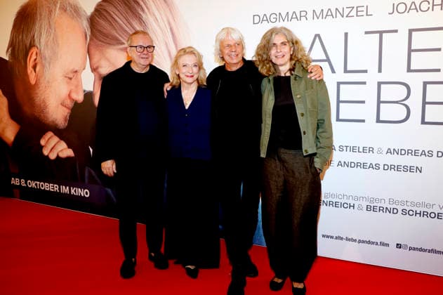 Joachim Krol, Dagmar Manzel, Andreas Dresen und Laila Stieler bei der Premiere des Kinofilms Alte Liebe im Kino International. Berlin, 30.09.2026