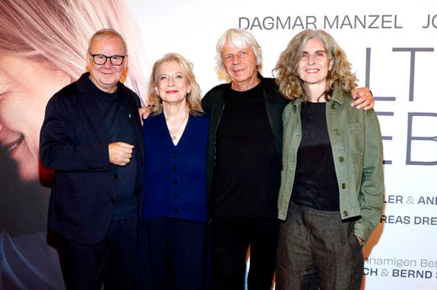 Joachim Krol, Dagmar Manzel, Andreas Dresen und Laila Stieler bei der Premiere des Kinofilms Alte Liebe im Kino International. Berlin, 30.09.2026