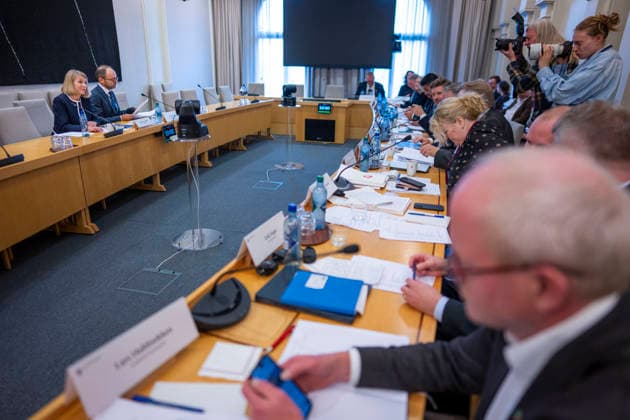 Epstein-horing starter i Stortinget Oslo 20261001. Anniken Huitfeldt (AP) under Stortingets kontroll- og konstitusjonskomitÃ s apne horing om praksisen i Utenriksdepartementet og Jeffrey Epsteins nettverk i Norge. Foto: Heiko Junge NTB Oslo Norge IPGjnSqs_DM EDITORIAL USE ONLY Ref:_BNC_POLIPGjnSqs_DM.jpg Copyright: xHeikoxJungex xNTBx