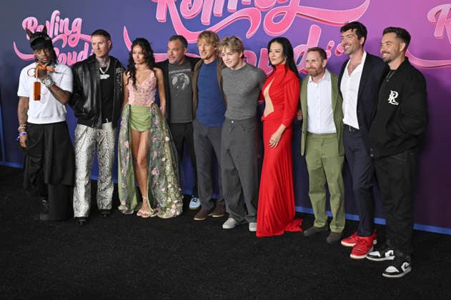 Ski Mask the Slump God, Matt Zingler, Dani Oliveros, Jeremy Garelick, Owen Wilson, Christian Convery, Christine Ko, Ryan Kroft, Will Phelps und Tariq Cherif bei der Weltpremiere des Kinofilms Rolling Loud: The Movie im United Artists Theatre. Los Angeles, 30.09.2026