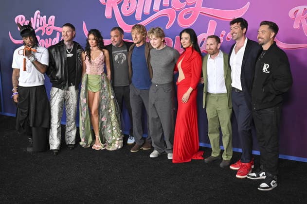 Ski Mask the Slump God, Matt Zingler, Dani Oliveros, Jeremy Garelick, Owen Wilson, Christian Convery, Christine Ko, Ryan Kroft, Will Phelps und Tariq Cherif bei der Weltpremiere des Kinofilms Rolling Loud: The Movie im United Artists Theatre. Los Angeles, 30.09.2026